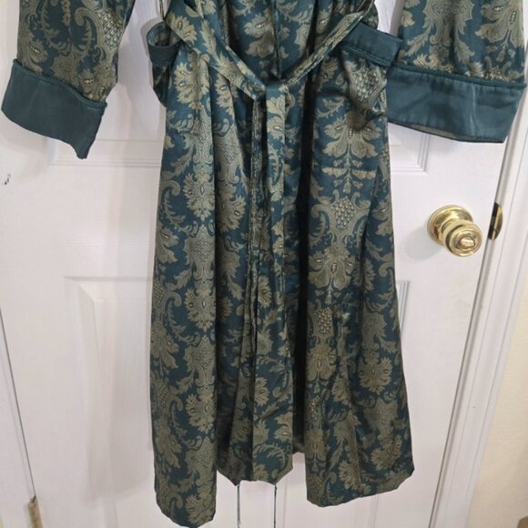 Victoria's Secret Y2K Vintage Emerald Green/Gold Long Robe Luxurious, size M/L - Picture 3 of 9